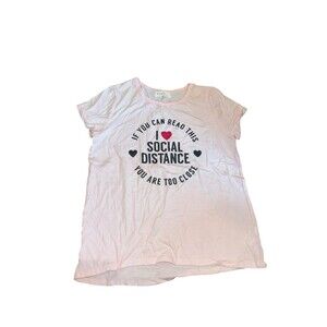 Btween girls pink social distance t shirt  12